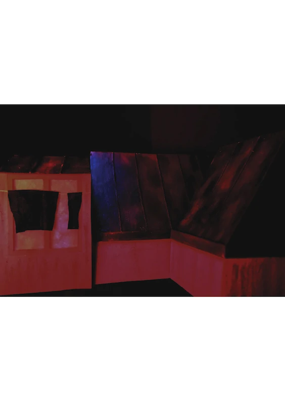 Main Shot: Photograph of the built model scene (based on the visual aesthetics of “Suspiria”, directed by Dario Argento, Italy, 1977)