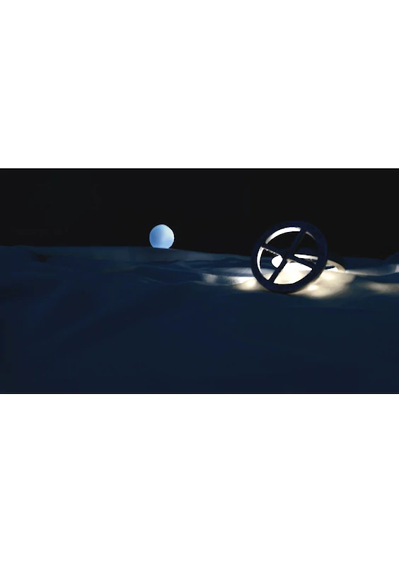 Main Shot: Photograph of the built model scene (based on the visual aesthetics of “A Space Odyssey”, directed by Stanley Kubrick, UK/USA, 1968)