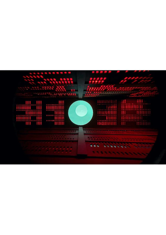 Main Shot: Photograph of the built model scene (based on the visual aesthetics of “A Space Odyssey”, directed by Stanley Kubrick, UK/USA, 1968)