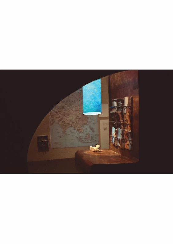 Main Shot: Photograph of the built model scene (based on the visual aesthetics of “In the Mood for Love”, directed by Wong Kar-Wai, Hong Kong, 2000)