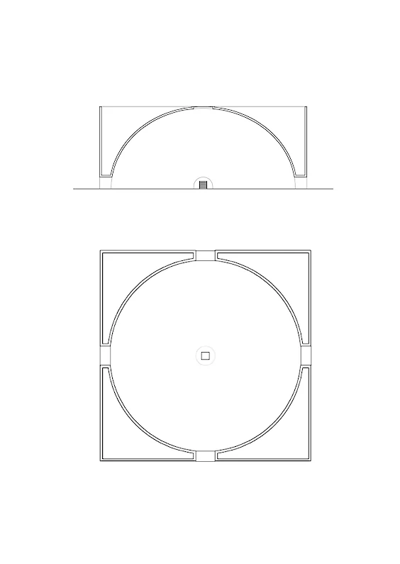 Project: MEDIATION CENTER; Section and floor plan