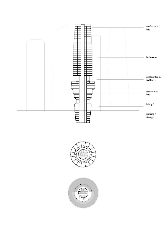 Project: MARINA HIGHRISE; Section and floor plans