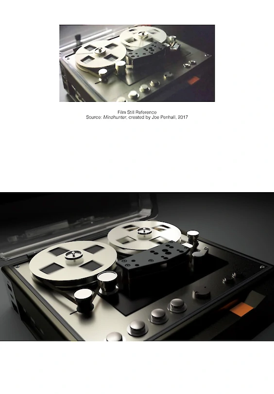 Reconstructed film still: Final rendering (below)