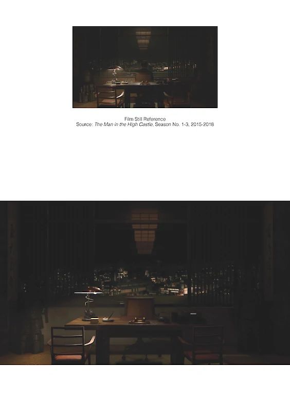 Reconstructed film still: Final rendering (below)