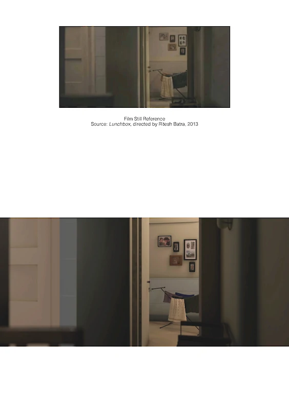 Reconstructed film still: Final rendering (below)