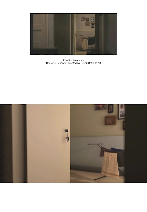 Reconstructed film still: Final rendering (below)