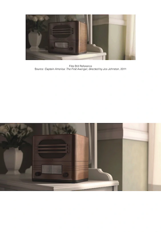 Reconstructed film still: Final rendering (below)