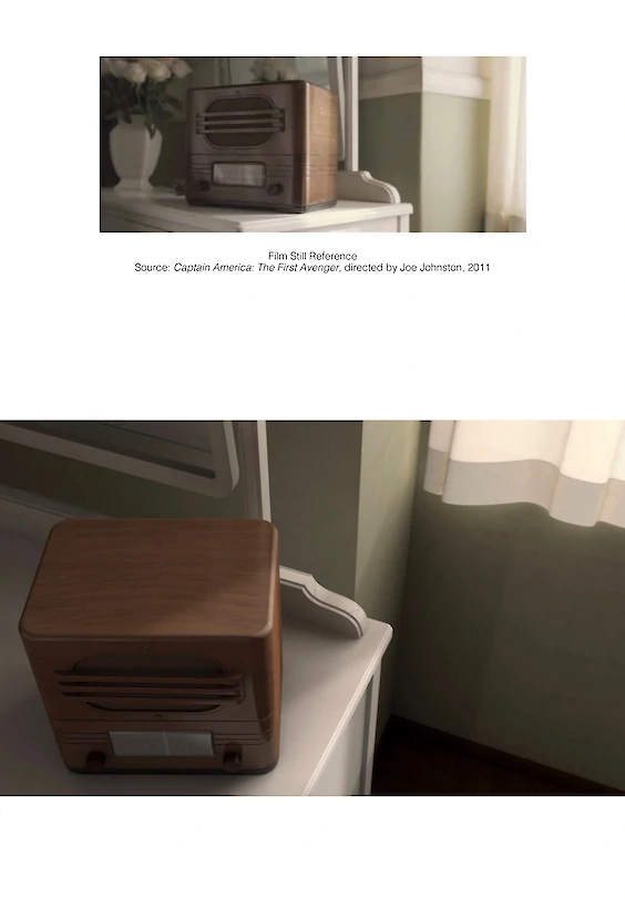 Reconstructed film still: Final rendering (below)