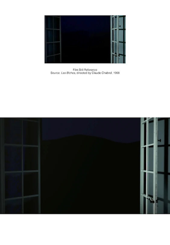 Reconstructed film still: Final rendering (below)