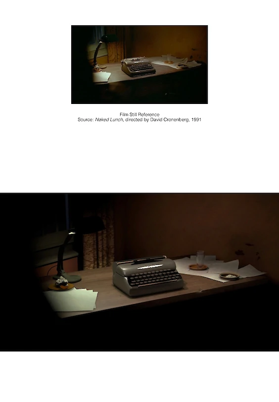 Reconstructed film still: Final rendering (below)