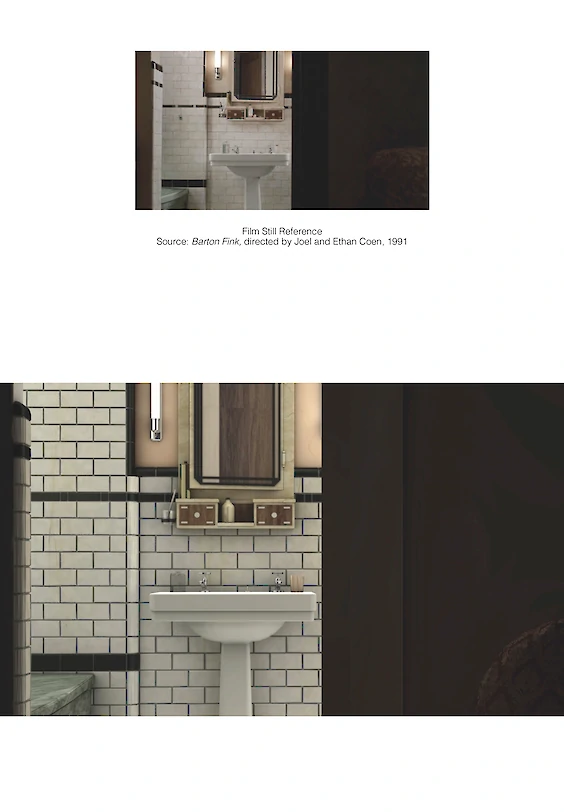 Reconstructed film still: Final rendering (below)