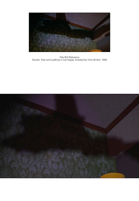 Reconstructed film still: Final rendering (below)