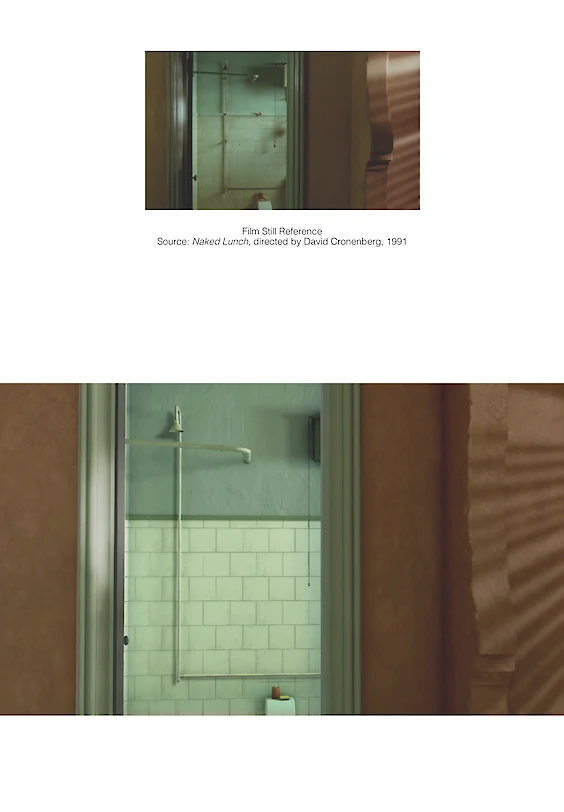 Reconstructed film still: Final rendering (below)