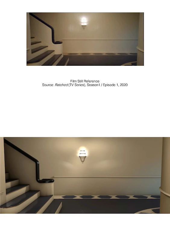 Reconstructed film still: Final rendering (below)